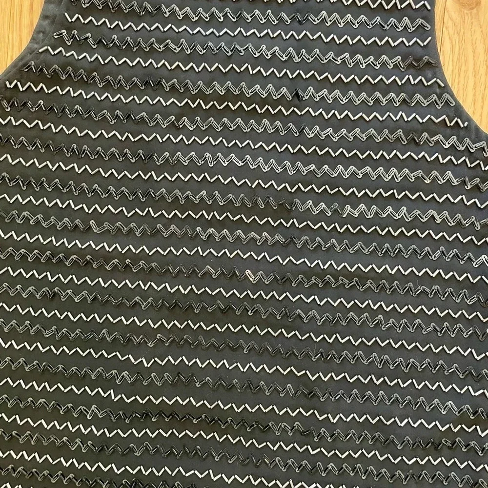 Parker Black Beaded Sparkly Open Back Silk Tank Top Size S - Picture 2 of 4